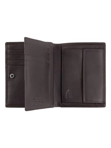 Camel Active Leder-Geldbörse "Atlanta" in Schwarz - (B)9,5 x (H)13 x (T)2,5 cm