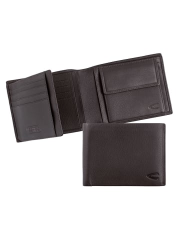 Camel Active Leder-Geldbörse "Atlanta" in Schwarz - (B)10 x (H)8,5 x (T)2 cm