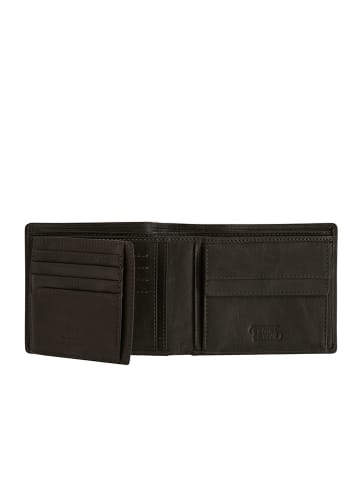 Camel Active Leder-Geldbörse "Dust" in Schwarz - (B)12 x (H)10 x (T)1,5 cm