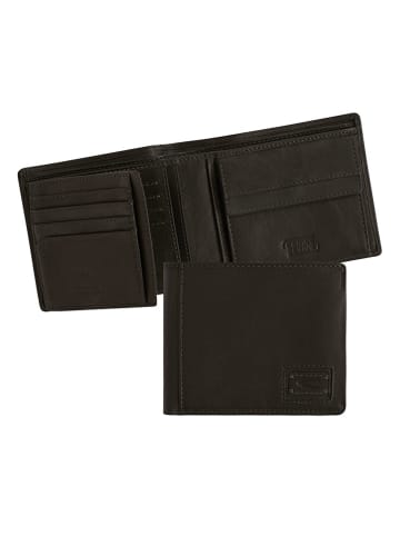 Camel Active Leder-Geldbörse "Dust" in Schwarz - (B)12 x (H)10 x (T)1,5 cm