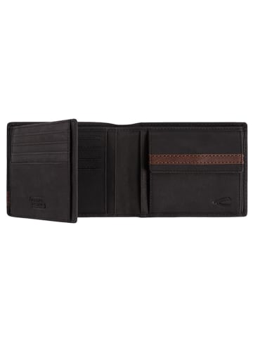 Camel Active Leder-Geldbörse "Taipeh" in Schwarz - (B)12 x (H)9,5 x (T)2 cm