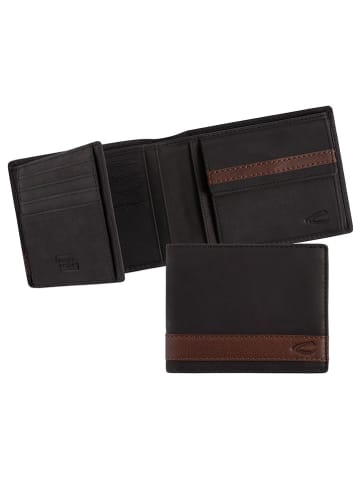 Camel Active Leder-Geldbörse "Taipeh" in Schwarz - (B)12 x (H)9,5 x (T)2 cm