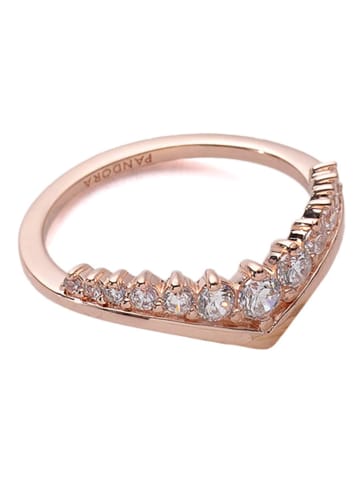 Pandora Rosévergold. Ring mit Edelsteinen
