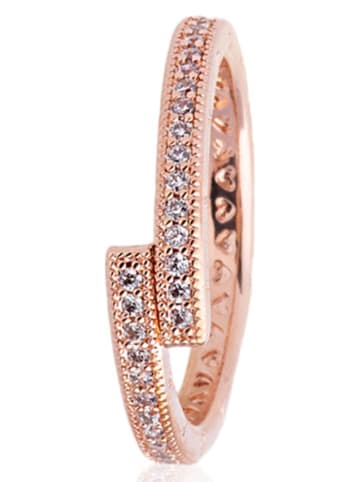 Pandora Rosévergold. Ring mit Edelsteinen