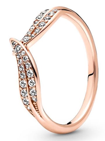 Pandora Rosévergold. Ring mit Edelsteinen