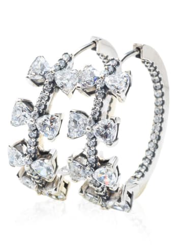 Pandora Silber-Creolen mit Edelsteinen