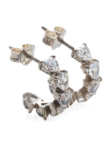 Pandora Silber-Halbcreolen mit Edelsteinen