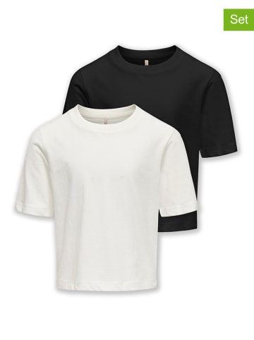 KIDS ONLY 2er-Set: Shirts in Schwarz/ Weiß