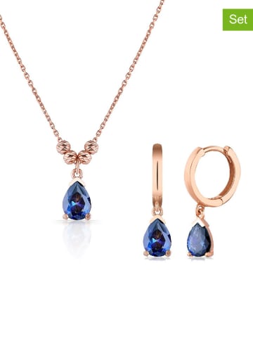 Lodie Silver 2-delige rosévergulde sieradenset