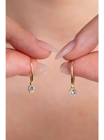 Lodie Silver Zilveren creolen met edelstenen