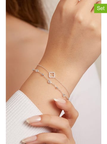 Lodie Silver 2-delige set: zilveren armband met sierelementen
