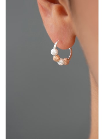 Lodie Silver Srebrne kolczyki-kreole z kamieniami szlachetnymi