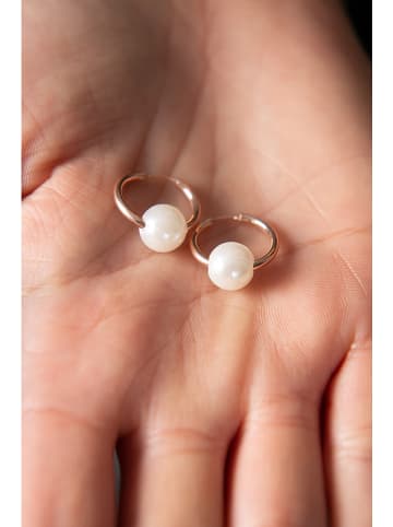 Lodie Silver Srebrne kolczyki-kreole z perłami