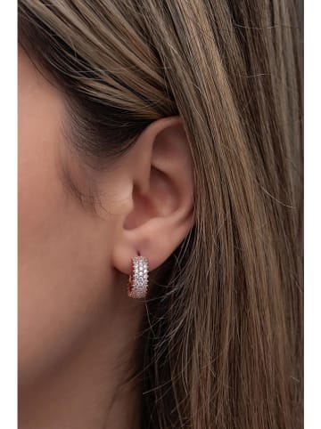 Lodie Silver Srebrne kolczyki-półkreole z cyrkoniami