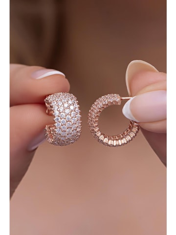 Lodie Silver Srebrne kolczyki-półkreole z cyrkoniami