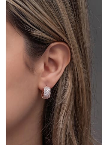 Lodie Silver Srebrne kolczyki-półkreole z cyrkoniami