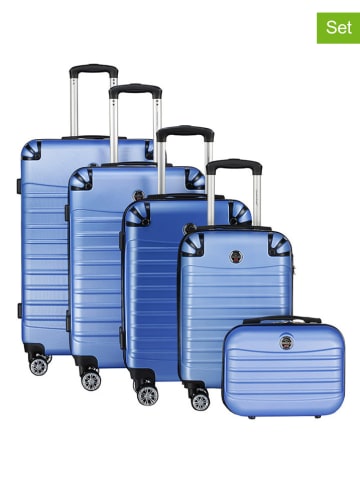 Canadian Peak 5-delige hardcase-trolleyset "Shockeak" blauw
