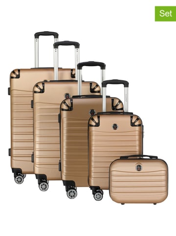 Canadian Peak 5tlg. Hardcase-Trolleyset "Shockeak" in Gold