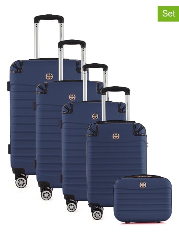 Canadian Peak 5-delige hardcase-trolleyset "Shokeak" donkerblauw