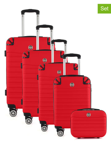 Canadian Peak 5-delige hardcase-trolleyset "Shokeak" rood