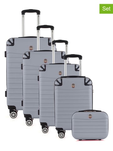 Canadian Peak 5tlg. Hardcase-Trolleyset "Shockeak" in Silber