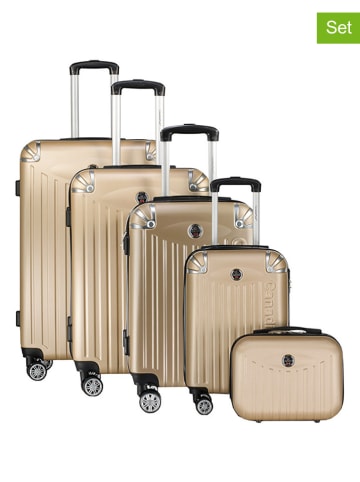 Canadian Peak 5tlg. Hardcase-Trolleyset "Softlesseak" in Gold