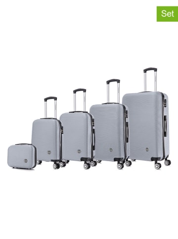 Canadian Peak 5-delige hardcase-trolleyset "Solomuneak" zilverkleurig