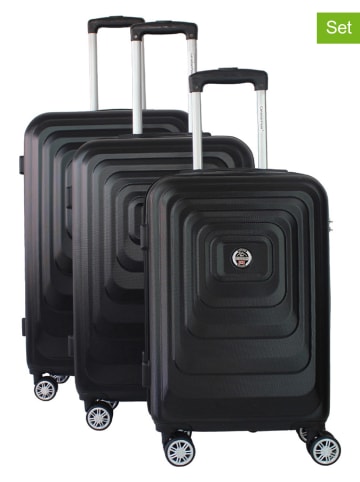 Canadian Peak 3tlg. Hardcase-Trolleyset "Sacramentoeak" in Schwarz