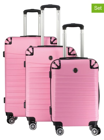 Canadian Peak 3tlg. Hardcase-Trolleyset "Shockeak" in Rosa