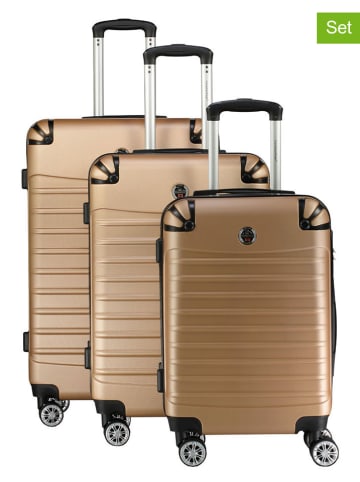 Canadian Peak 3tlg. Hardcase-Trolleyset "Shockeak" in Beige