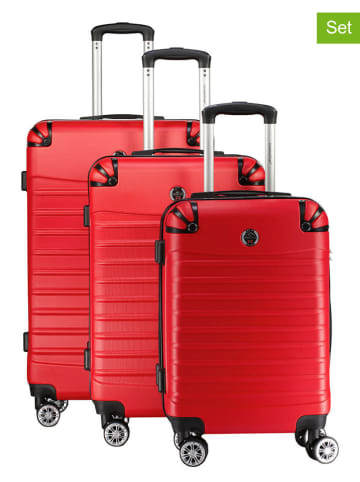 Canadian Peak 3tlg. Hardcase-Trolleyset "Shockeak" in Rot