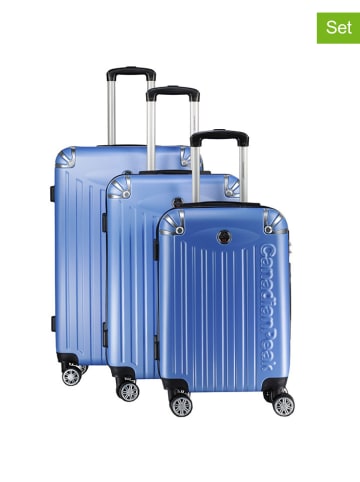 Canadian Peak 3tlg. Hardcase-Trolleyset "Softlesseak" in Hellblau