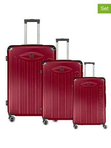 Canadian Peak 3tlg. Hardcase-Trolleyset "Softlesseak" in Rot