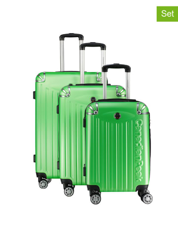 Canadian Peak 3tlg. Hardcase-Trolleyset "Softlesseak" in Grün