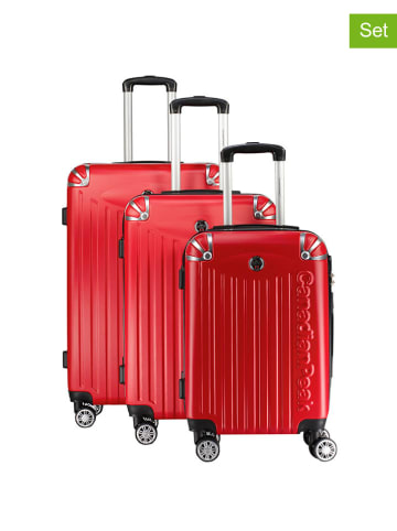 Canadian Peak 3tlg. Hardcase-Trolleyset "Softlesseak" in Rot