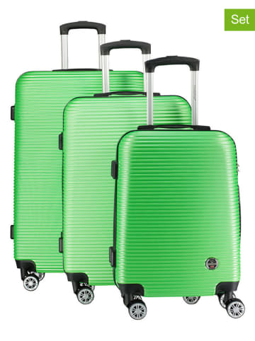 Canadian Peak 3-delige hardcase-trolleyset "Solomuneak" groen