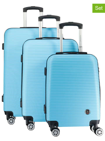 Canadian Peak 3-delige hardcase-trolleyset "Solomuneak" lichtblauw