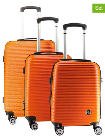 Canadian Peak 3-delige hardcase-trolleyset "Solomuneak" oranje