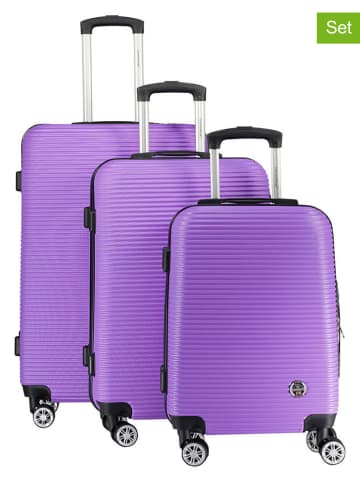 Canadian Peak 3tlg. Hardcase-Trolleyset "Solomuneak" in Lila