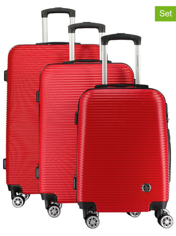 Canadian Peak 3tlg. Hardcase-Trolleyset "Solomuneak" in Rot