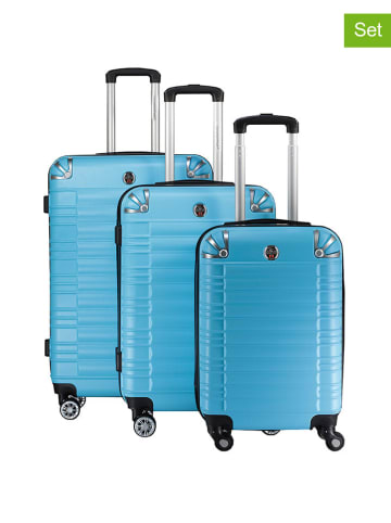 Canadian Peak 3tlg. Hardcase-Trolleyset "Sourcingeak" in Hellblau