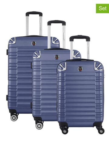 Canadian Peak 3tlg. Hardcase-Trolleyset "Sourcingeak" in Dunkelblau