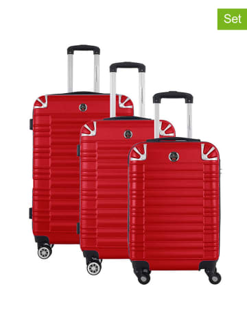Canadian Peak 3tlg. Hardcase-Trolleyset "Sourcingeak" in Rot