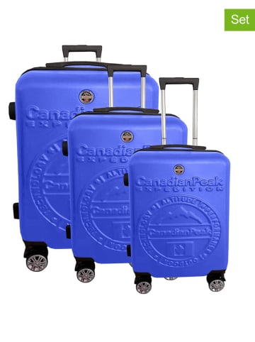 Canadian Peak 3tlg. Hardcase-Trolleyset "Stanisleak" in Blau
