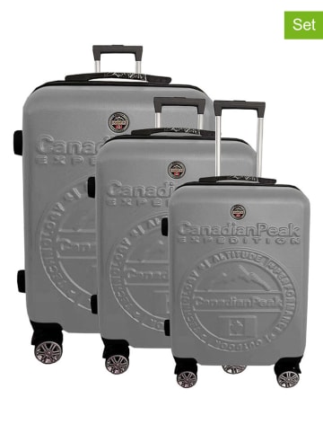 Canadian Peak 3-delige hardcase-trolleyset "Stanislaeak" grijs