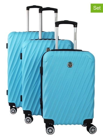Canadian Peak 3tlg. Hardcase-Trolleyset "Swapeak" in Hellblau