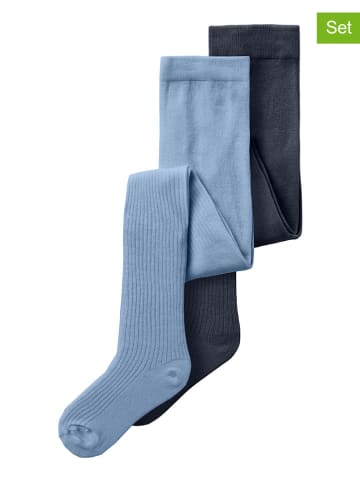 name it 2er-Set: Strumpfhosen in Hellblau/ Dunkelblau