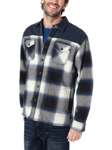 Timezone Hemd in Dunkelblau/ Creme