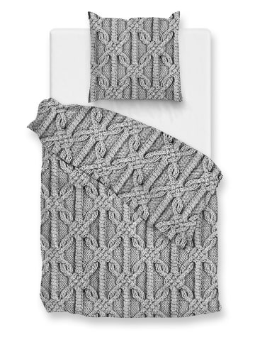 HNL Flanellen beddengoedset "Corda" grijs