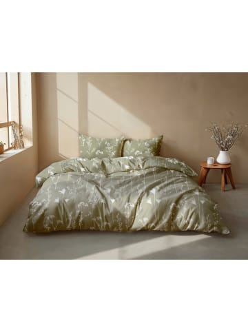 Heckett Lane Komplet pościeli flanelowej "Yarrow" w kolorze zielonym